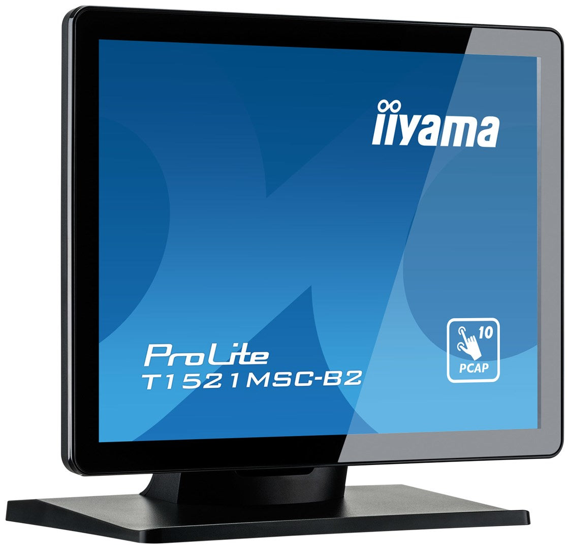 iiyama ProLite T1521MSC-B2 - LED-Monitor - 38 cm (15") - Touchscreen - 1024 x 768 - TN - 370 cd/m² - 800:1 - 8 ms - HDMI, VGA - Lautsprecher - mattblack [Energieklasse E] (T1521MSC-B2)