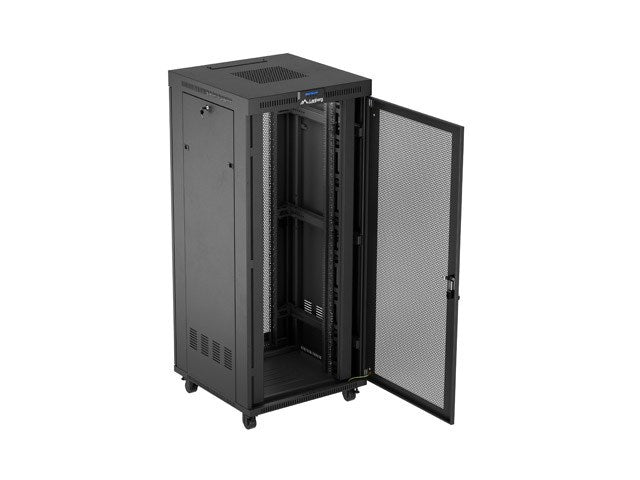 Lanberg Freestanding Rack Cabinet 37U Black FF01-8837-23BL - 800 kg Capacity, Active Cooling, Key Lock