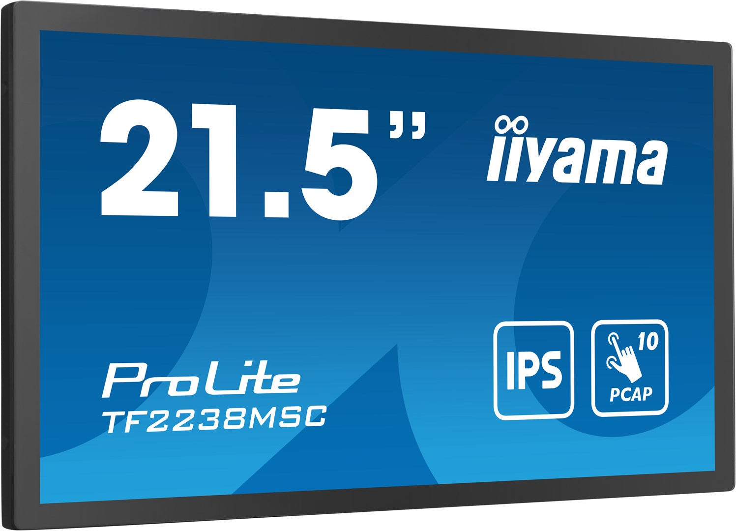Iiyama TF2238MSC 54.5cm MTOUCH Display IPS 21.5'' - 1920x1080- DP, HDMI, USB, PCAP - Flachbildschirm (TFT/LCD) - 54,5 cm - IPS - black [Energieklasse D] (TF2238MSC-B1)