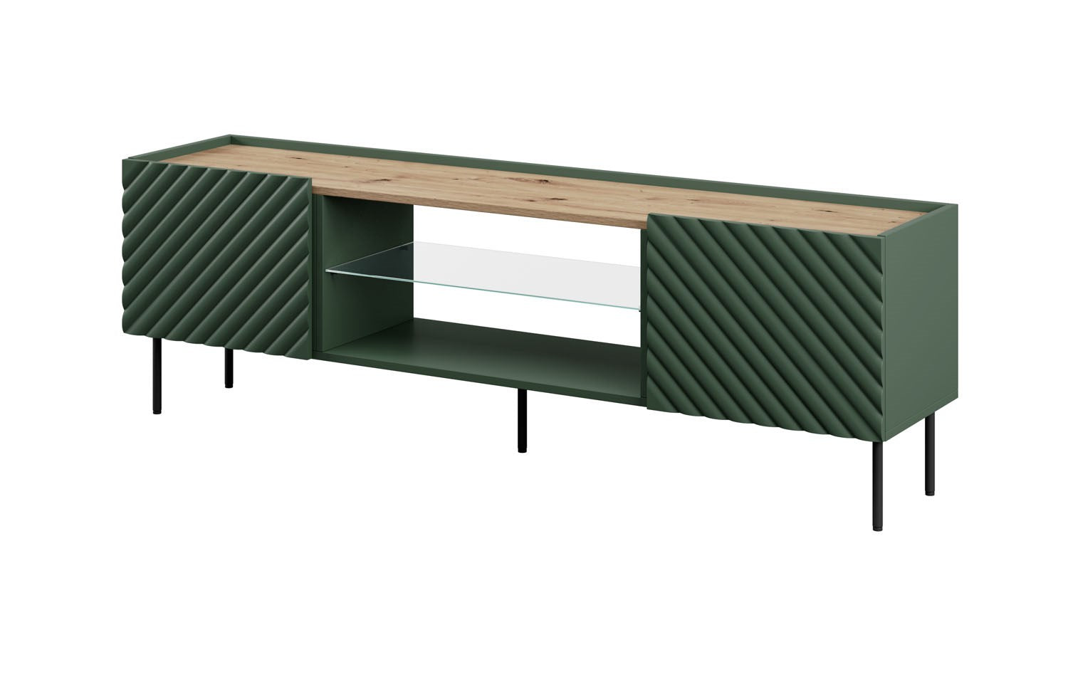 EF ONDA TV Cabinet 180.5x40x58.39 cm Green - Wall Mounted or Standing - Model ONDA 301442 180.5x40xH58.39