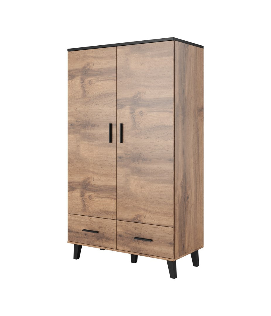 Cama LOTTA Wardrobe 2D2D Wotan Oak + Matt Black