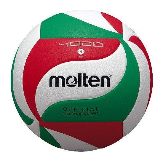 Molten V4M4000 Volleyball Size 4 Indoor 300 g PU White Green Red P0098