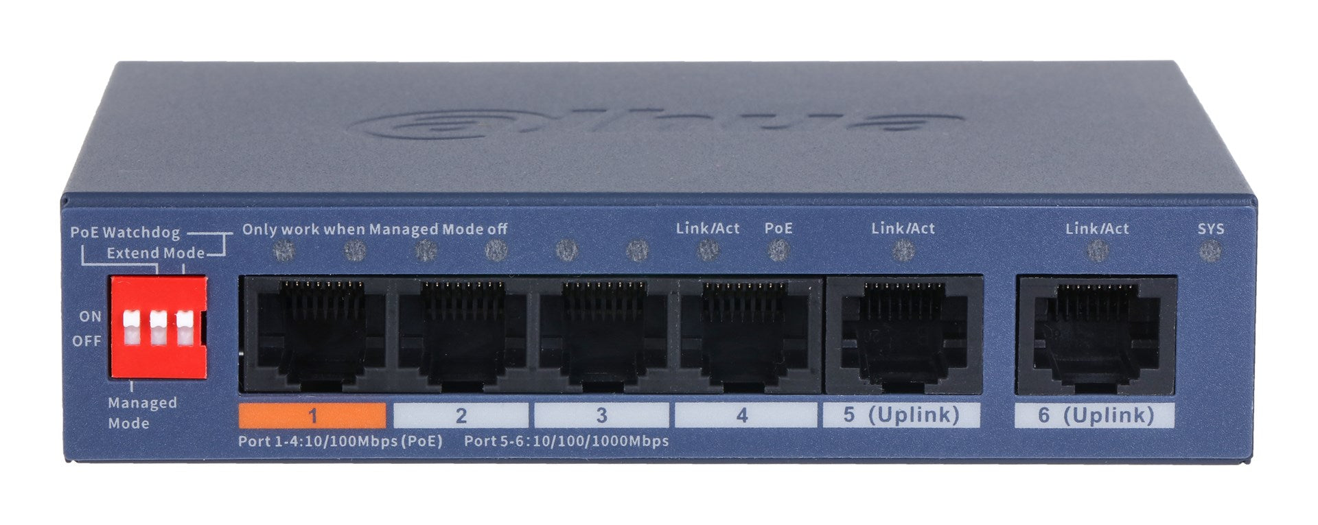 Dahua Technology CS4006-4ET2GT-60 Managed L2 Network Switch Gigabit Ethernet (10/100/1000) PoE Blue