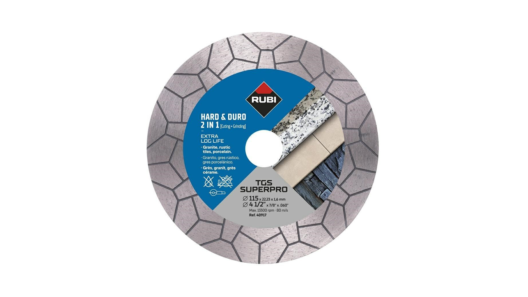RUBI Diamond Blade TGS 125 SuperPro 125 mm for Cutting and Grinding