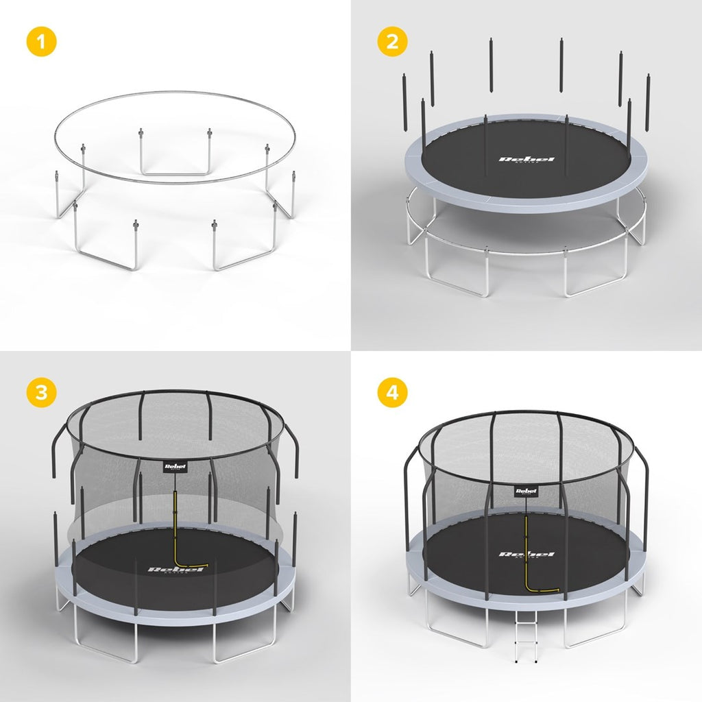 Rebel Trampoline RBA-8004 14FT/427 CM Gym and Fitness 71000 g 440 mm x 1175 mm x 540 mm