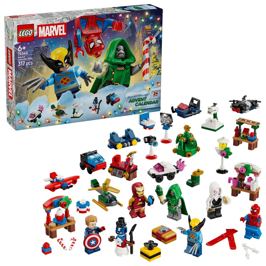 LEGO MARVEL Advent Calendar 2026 317 Pieces 6 Minifigures Model 76340
