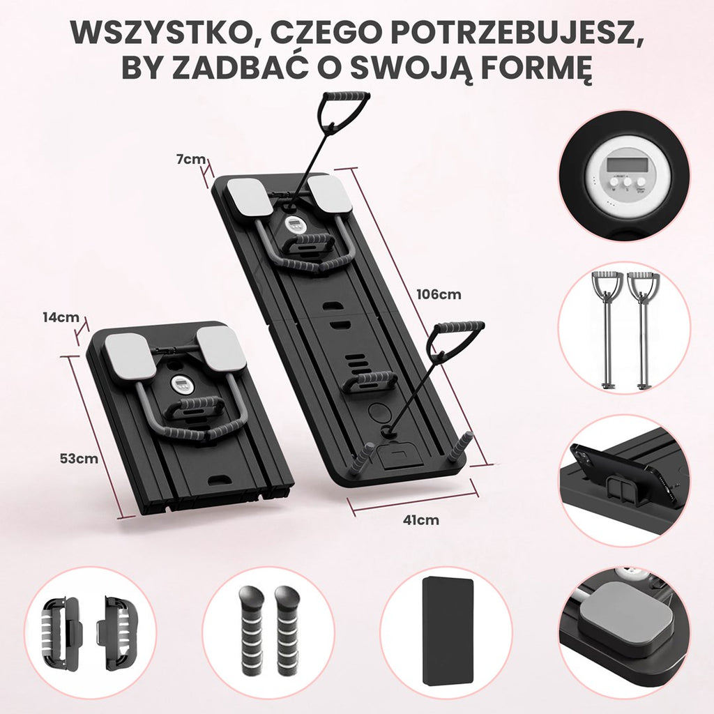 Extralink DESKA DO PILATESU REFORMER DO CWICZEN BRZUCHA POMPKI