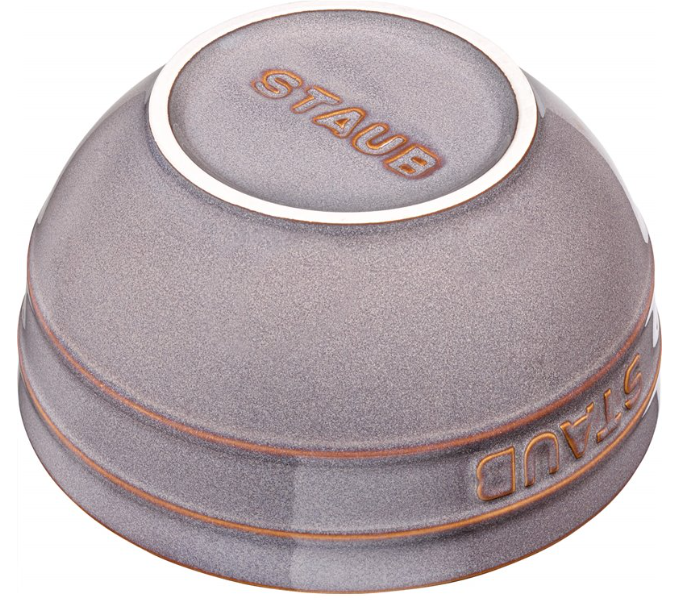 Staub Set of 4 Round Bowls 14 cm Enameled Ceramic Antique Grey