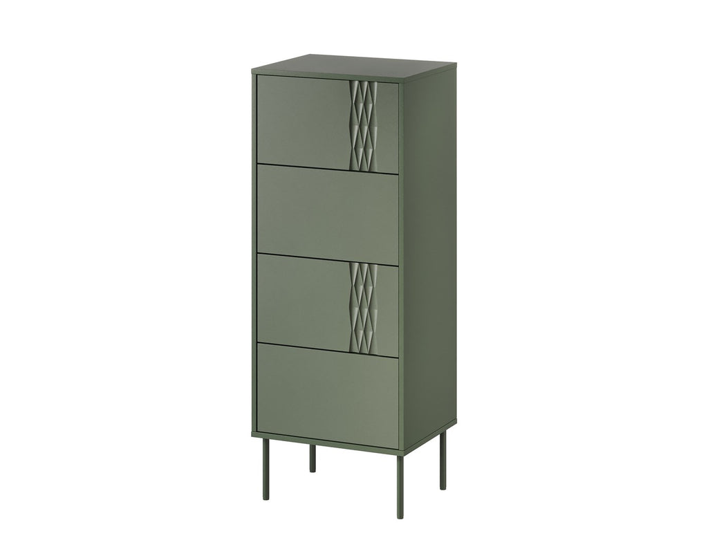 4S TRESSE Chest of Drawers 50x40x125 Matte Green