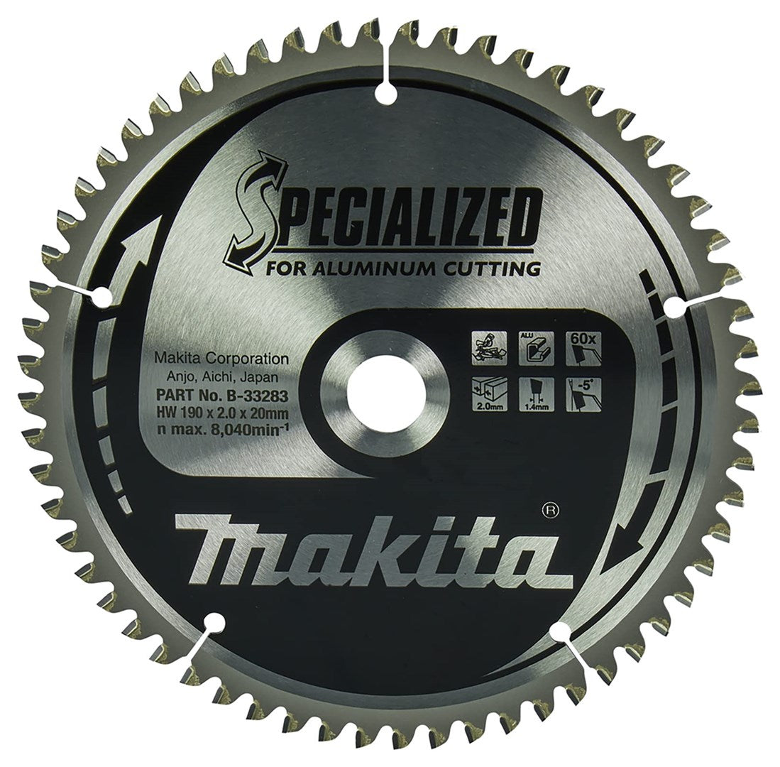 MAKITA Circular Saw Blade 190 mm x 20 mm x 60 Teeth for Aluminium 190x20x60z