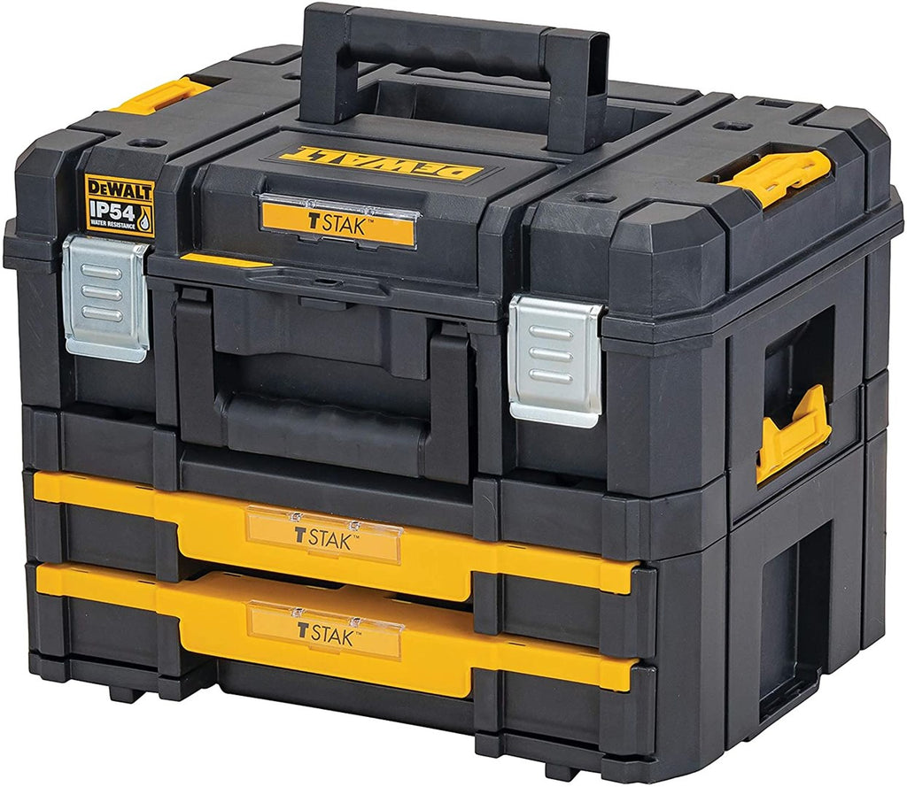 DeWALT Plastic Tool Box with 2 Drawers - 337 mm x 440 mm x 440 mm, Movable Tray DWST83395-1