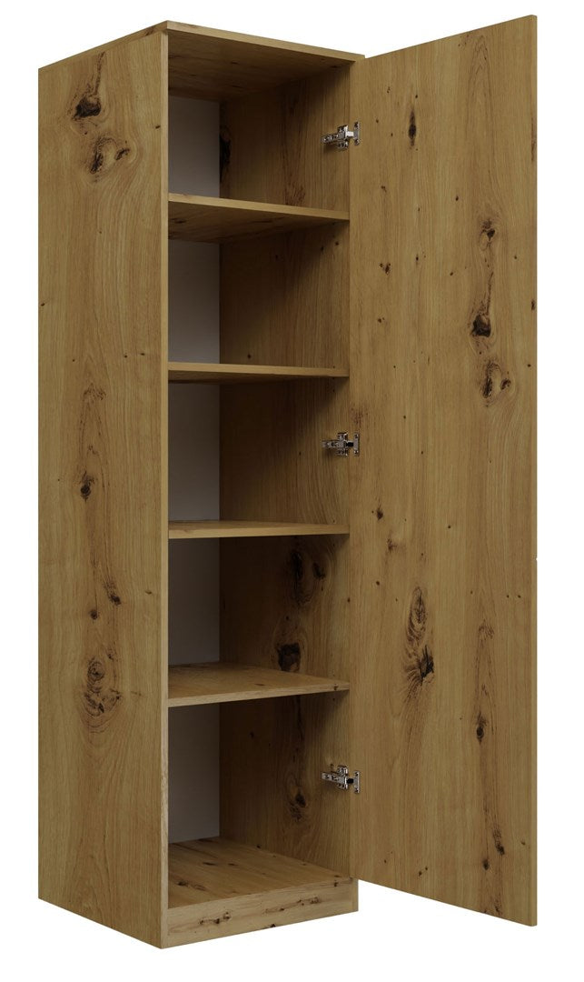 Topeshop SD-50 Artisan Wardrobe - Oak with 5 Shelves and 1 Door