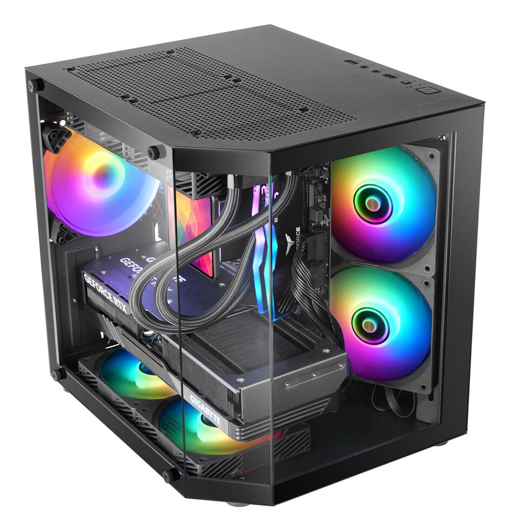 Mars Gaming MC-3TLITE Mini Tower Black - Compact Case for Micro ATX and Mini-ITX