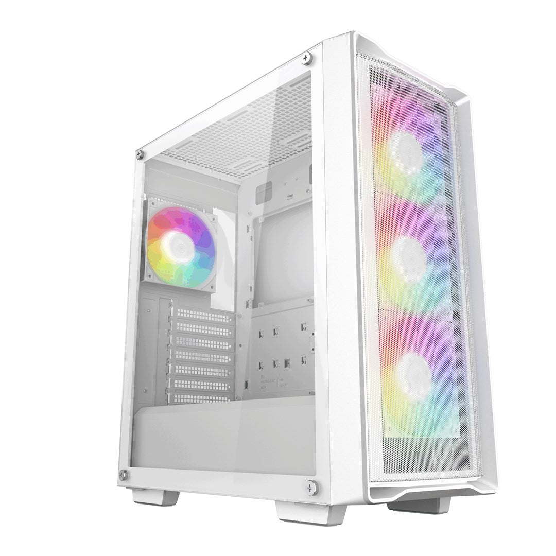 DeepCool CC560 MESH V2 WH Midi Tower Case with Tempered Glass and 4 ARGB Fans