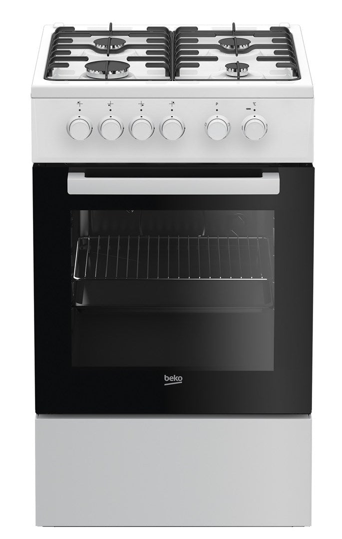 Beko Freestanding Cooker 60 L Electric Oven Gas Cooking 4 Zones FSS52020DW