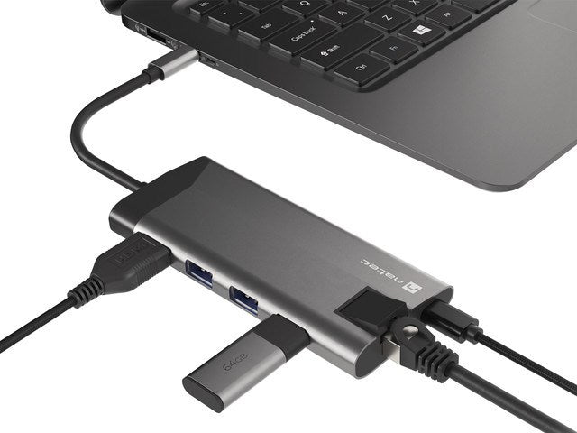 NATEC USB Hub Type-C RJ45 MicroSD HDMI Model NMP-1690