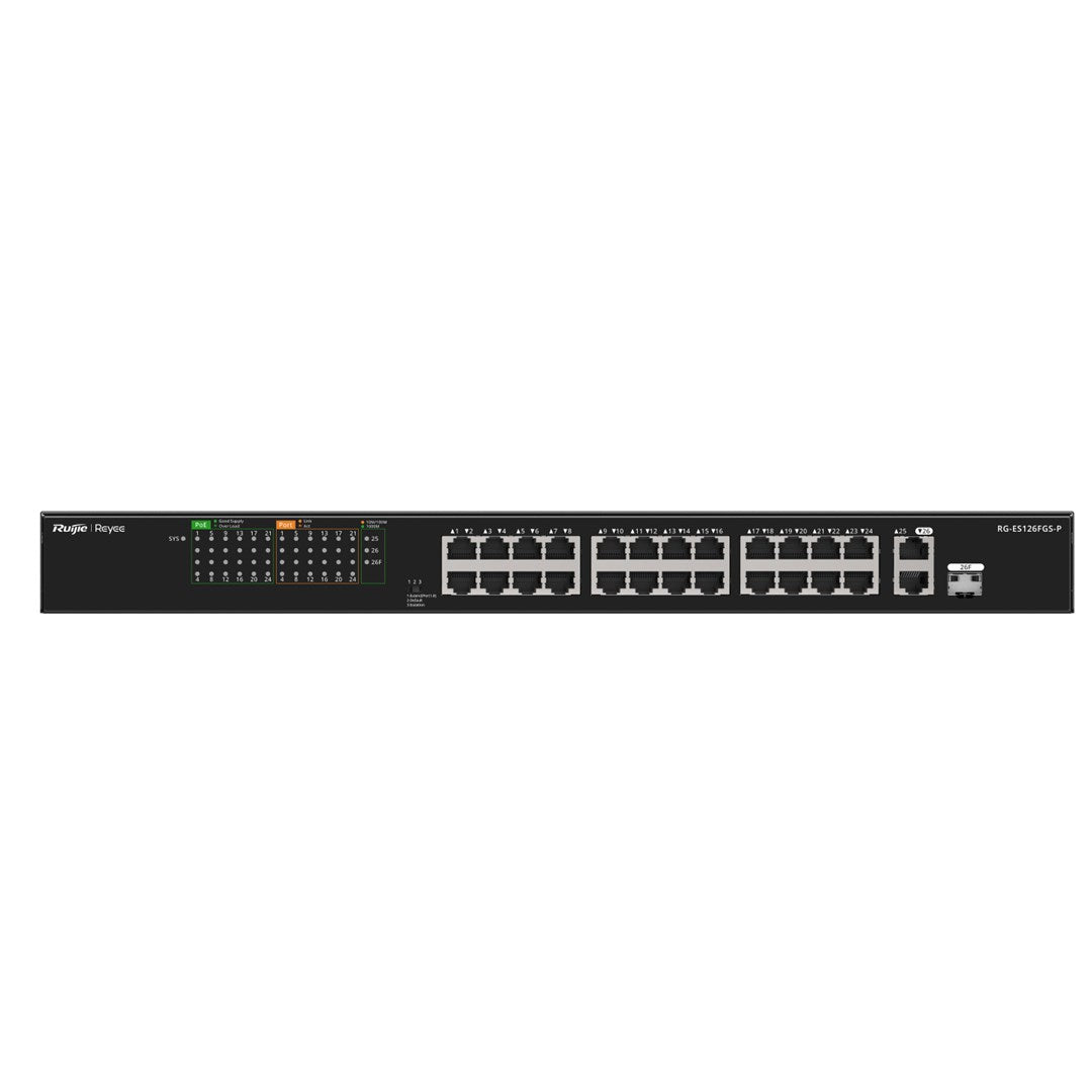 Ruijie RG-ES126FGS-P Unmanaged L2 Gigabit Ethernet POE Switch Black