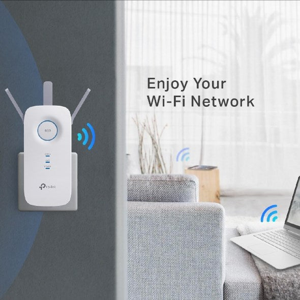 TP-Link RE450 network extender Network transmitter White 10  100  1000 Mbit/s