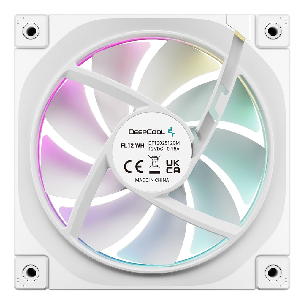 Deepcool FL12 White 3-Pack 120 mm - 2,150 RPM - 12 V (R-FL12-WHAPN3-G) 3er