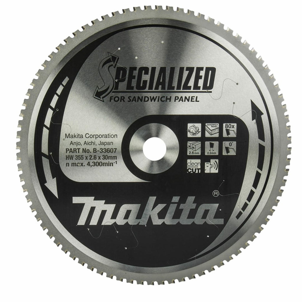 Makita Circular Saw Blade 355 mm 30 mm 80T for Sandwich Panels 355x30x80Z