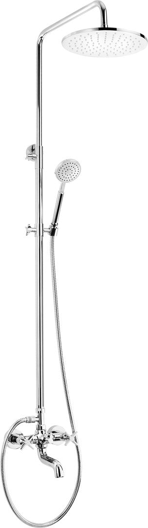 Deante Rain Shower with Bath Tap Chrome Double-Lever 250mm NAC 01QT