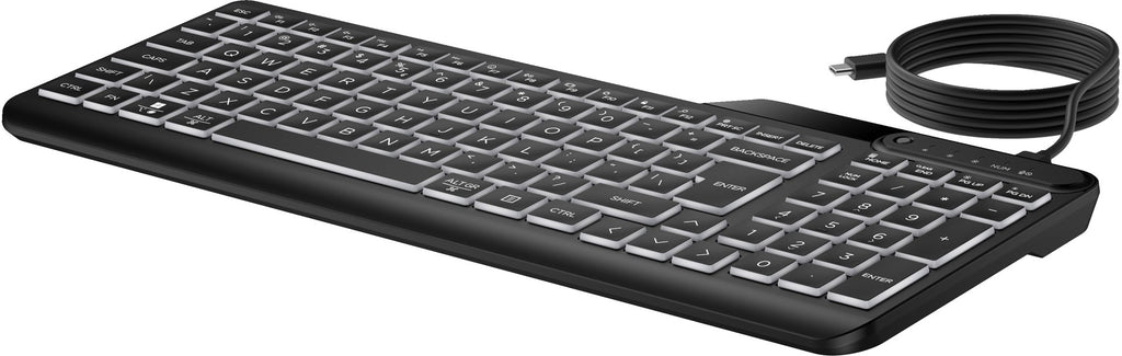 HP 405 - Tastatur - Multi-Device - 65% - compact - hinterleuchtet - USB - QWERTY - International Englisch - black (7N7C1AA#ABB)