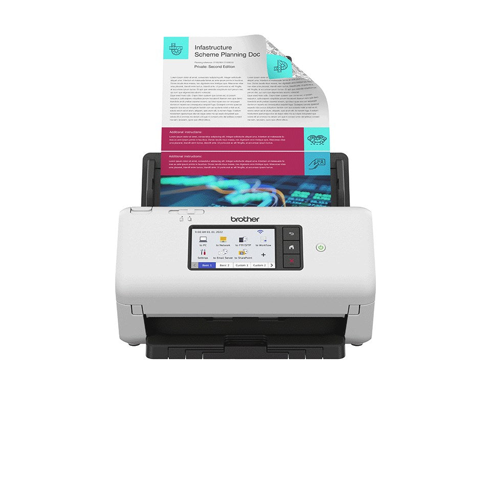 Brother ADS-4700W - Document Scanner - 40 ppm/80 ipm - ADF - 80 Sheets - WiFi 80f