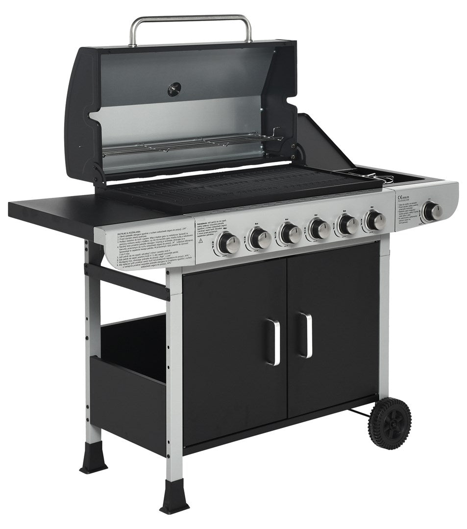 Ravanson Gas Barbecue GO-6 15.1 kW with Cast Iron Grate and 6 Cooking Zones