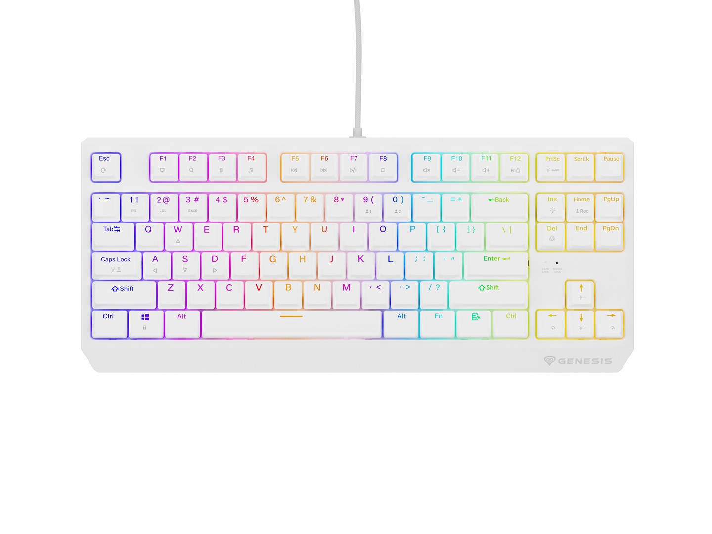 GENESIS Thor 230 TKL Keyboard Gaming USB + RF Wireless + Bluetooth QWERTY White