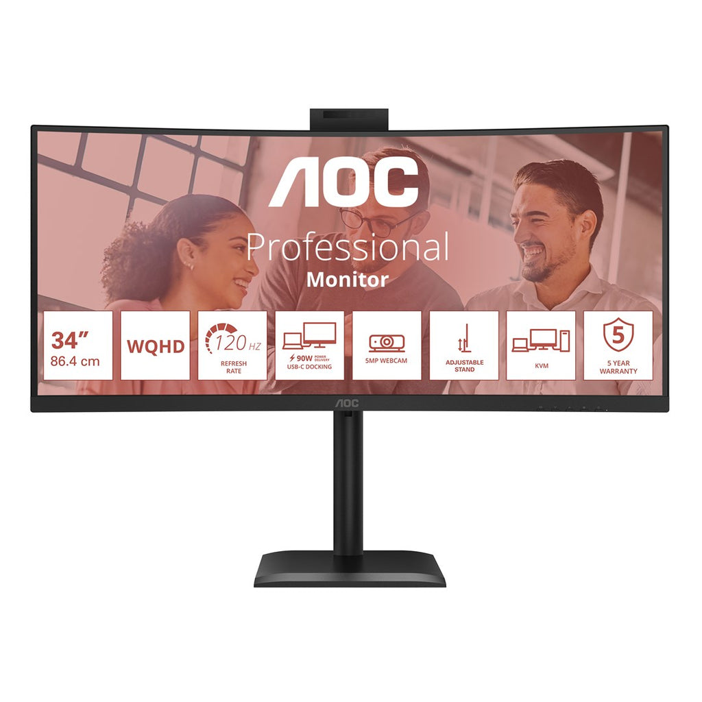 AOC CU34E4CW/75 Computer Monitor 34" 3440 x 1440 Black