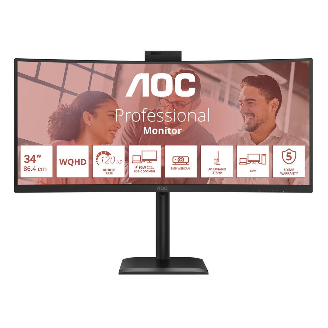 AOC CU34E4CW/75 Computer Monitor 34" 3440 x 1440 Black
