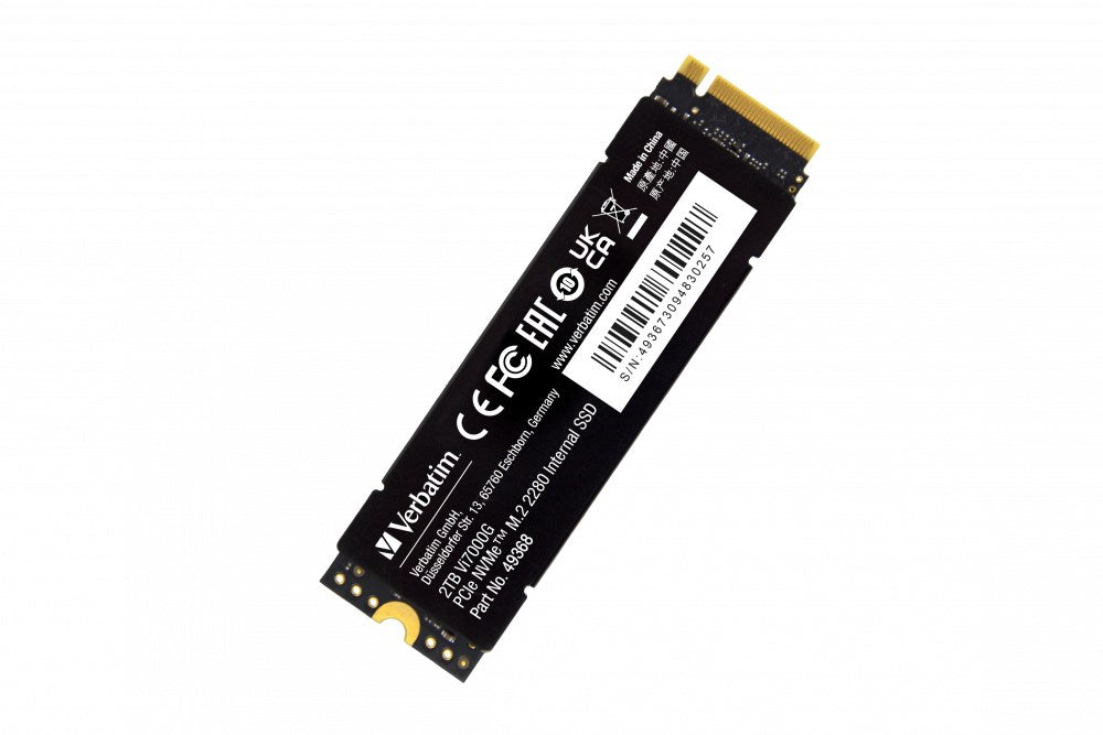 Verbatim Vi7000 PCIe NVMe M.2 SSD 2TB 2000 GB PCI Express 4.0 (49368-483)