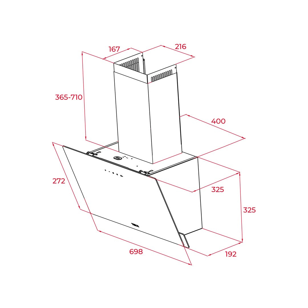 TEKA Wall-Mounted Cooker Hood White 460 m³/h 750 mm 430 mm 370 mm Model 112950007