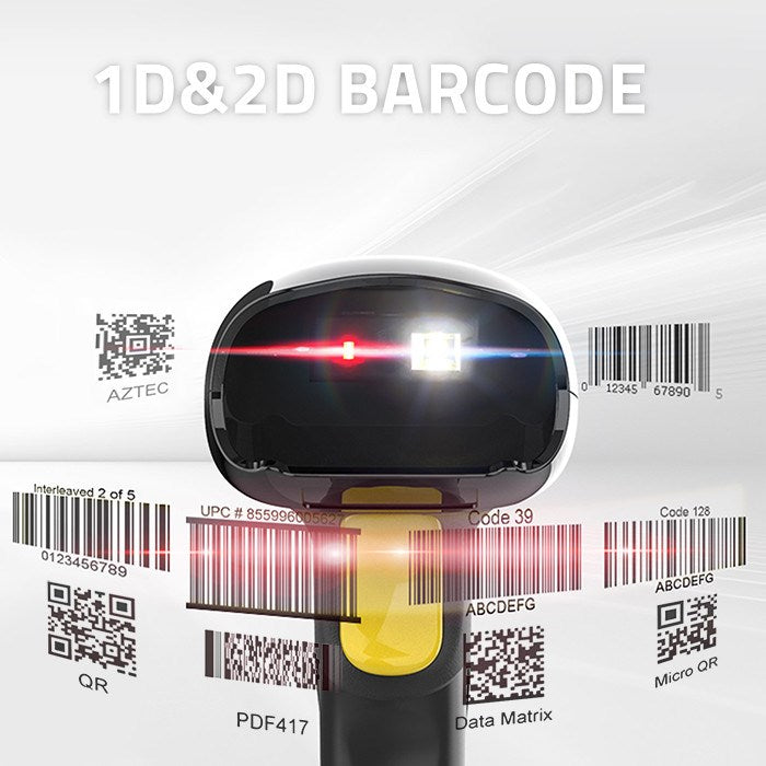 Qoltec 50856 Wireless Barcode Scanner 1D 2D 2.4GHz