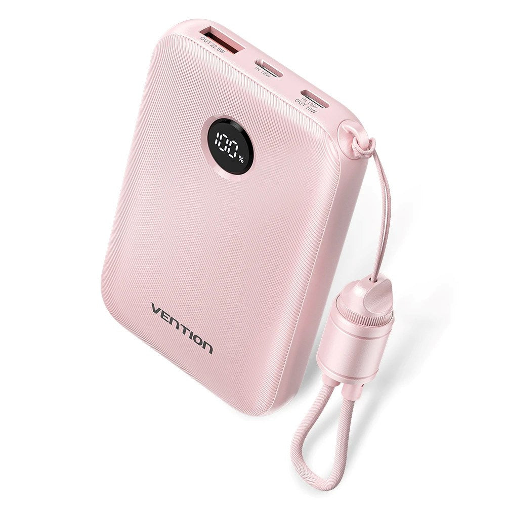 Vention Powerbank 10000mAh 2x USB-C 1x USB-A 22.5W Pink