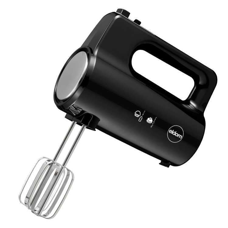 ELDOM Hand Mixer 800W 5 Speed Beaters Dough Hooks Black R120