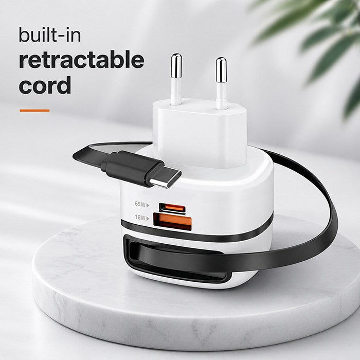Qoltec 51784 GaN 65W charger | 5-20V | 3-3.25A | USB-C PD PPS