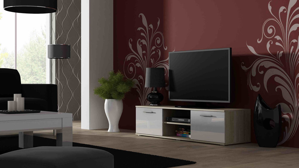 Cama TV Stand SOHO 140 Sonoma Oak/White Gloss