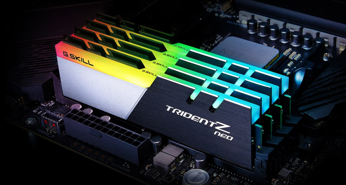 G.Skill TridentZ Neo Series DDR4 16GB: 2 x 8GB DIMM 288-PIN 3200MHz PC4-25600 CL16 1.35V Unbuffered Non-ECC Brushed Black, Brushed Aluminum (F4-3200C16D-16GTZN)