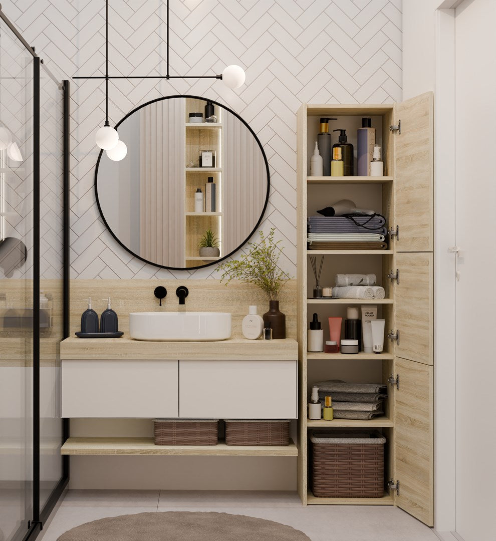 Topeshop S43 SONOMA Bathroom Storage Cabinet Oak