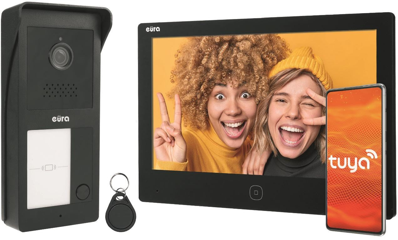 EURA Video Door Phone VDP-49A3-2TY Black Tuya 7-Inch Monitor
