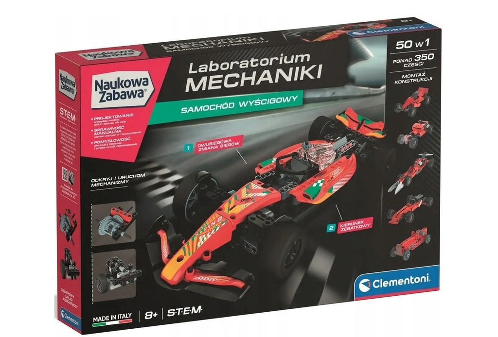Clementoni Mechanics Lab - Race Car Building Kit for Kids