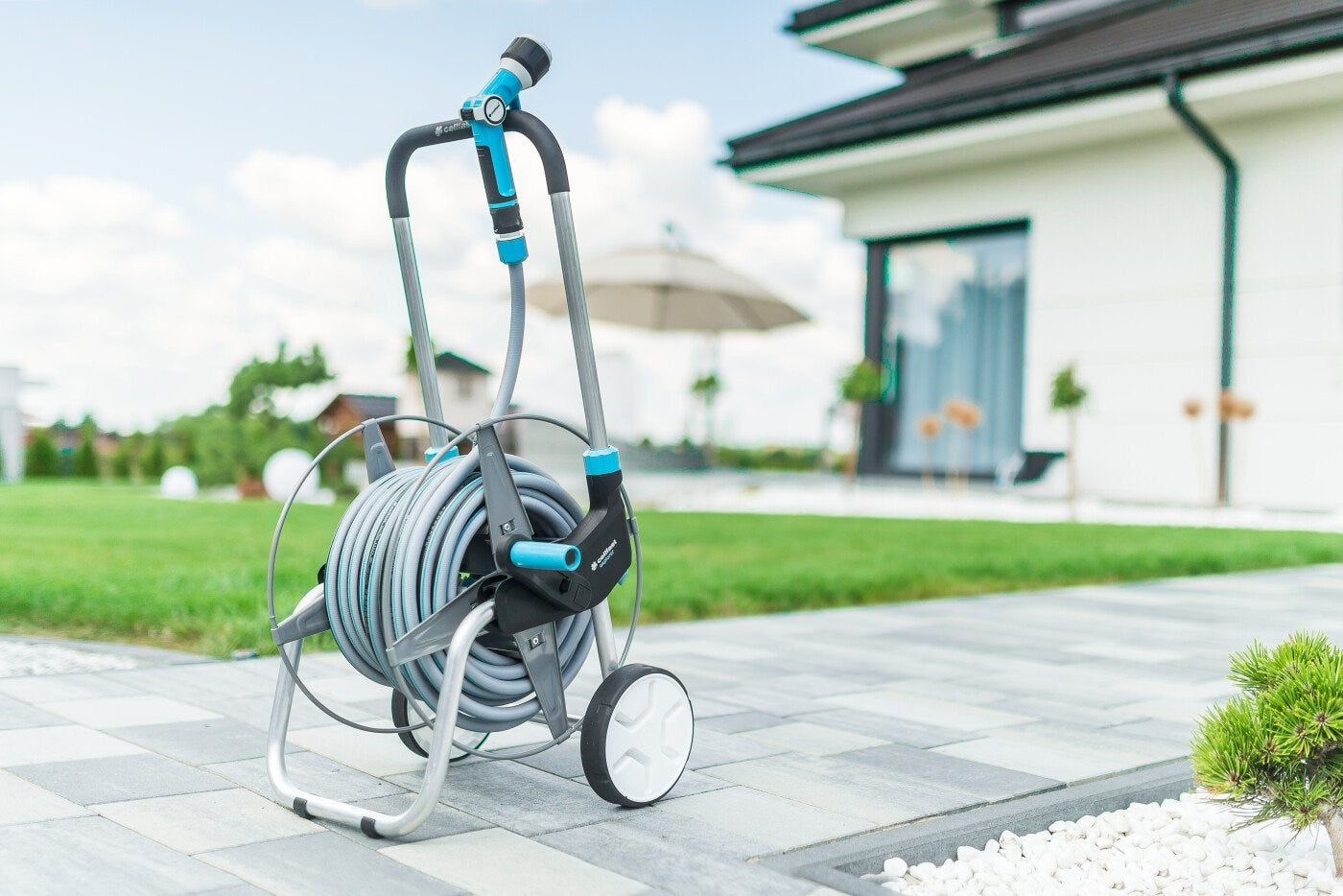 CELLFAST 55-050 Explorer Garden Hose Reel Cart 1/2 60 m Black Blue Grey