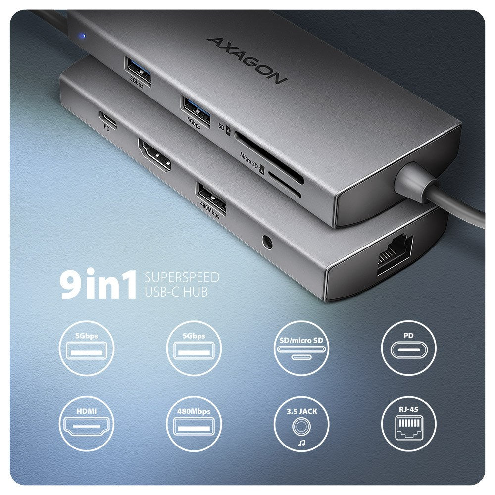 AXAGON USB-C Multiport Hub with 3 USB-A Ports and HDMI, ZUUS-699