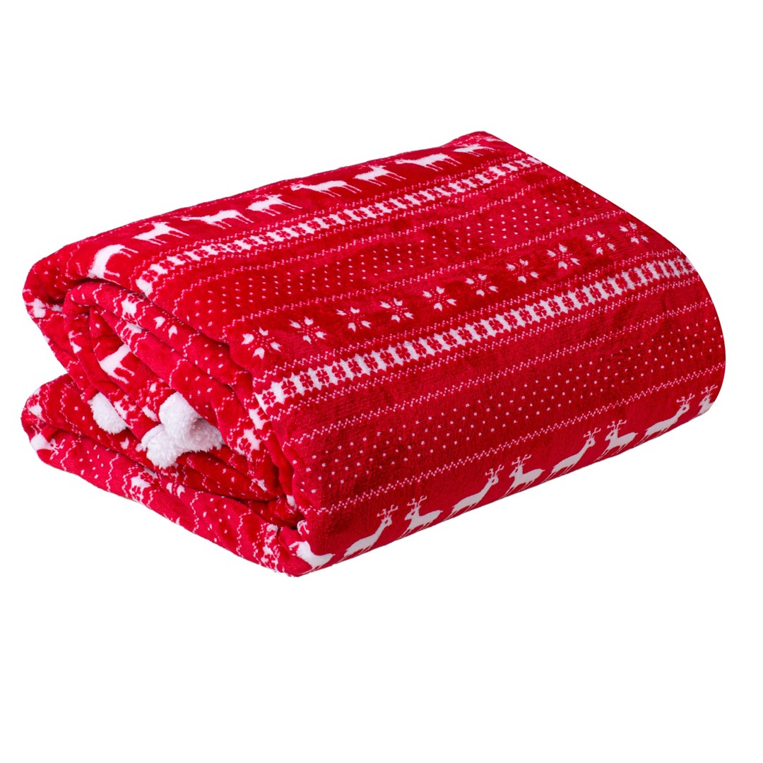 Adler CR 7441 Electric Blanket 120 W Red, White Fleece 10 Heating Levels Auto Power Off