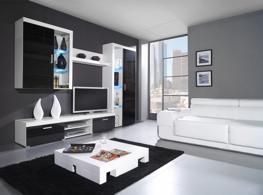 Cama Hanging Display Cabinet SAMBA White/Black Gloss