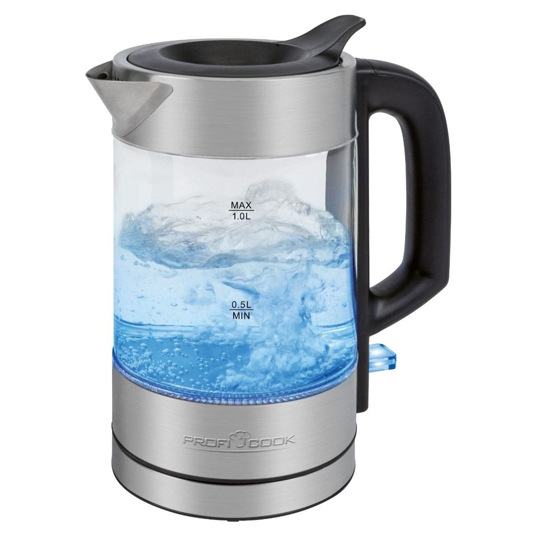 ProfiCook Electric Kettle 1 L 1600 W Stainless Steel Transparent PC-WKS 1229 G