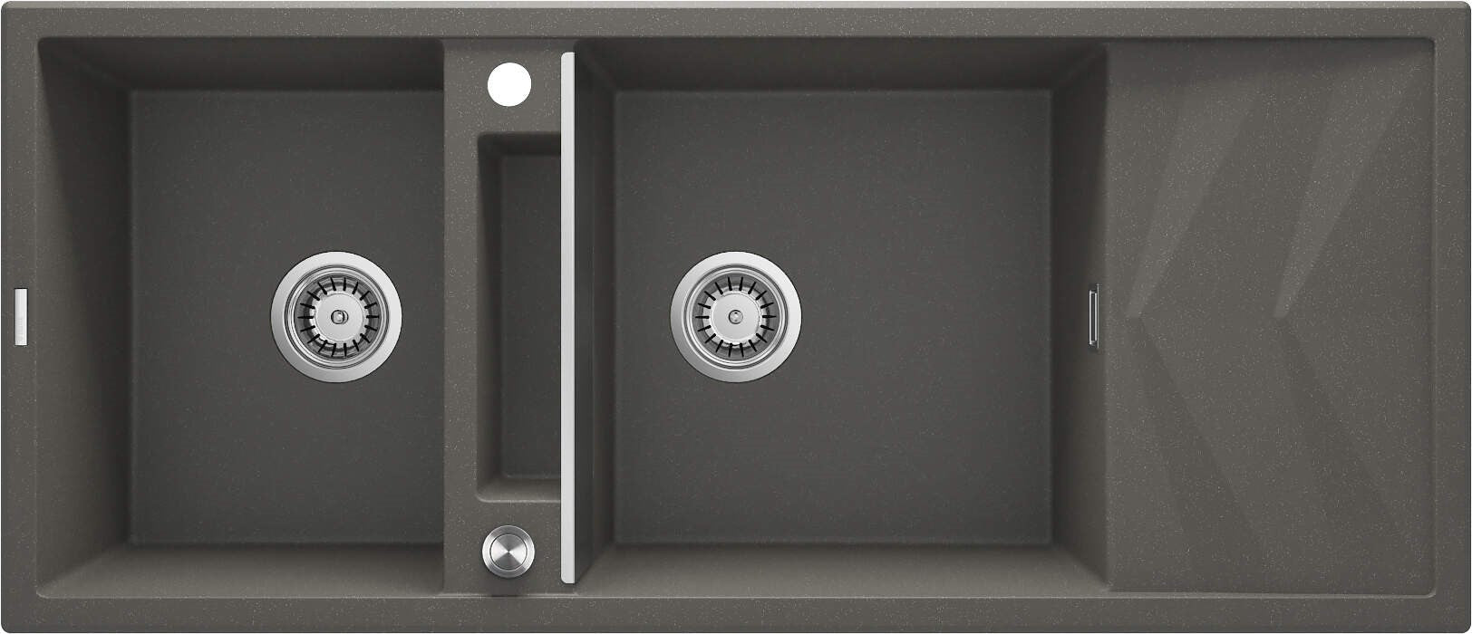 2-bowl magnetic granite sink with drainer