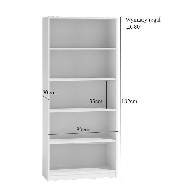 Topeshop R80 Office Bookcase Sonoma Oak - Model R-80