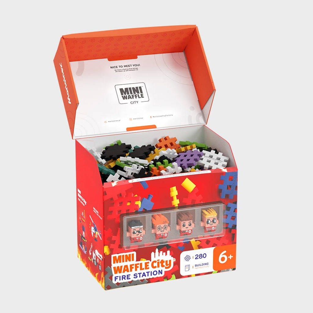 Marioinex Mini Waffle Building Blocks – City: Fire Station, 280 Pieces, Model 906279